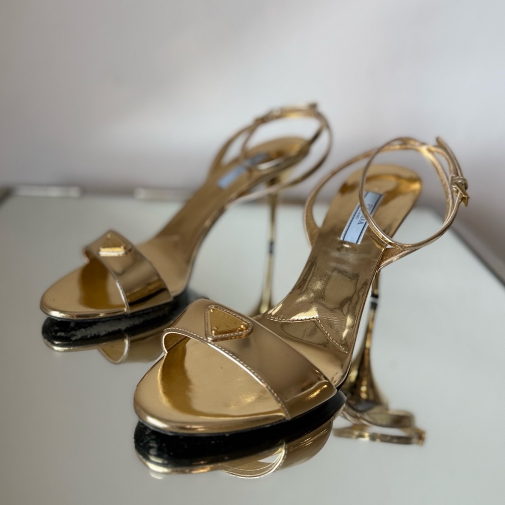 EUC Prada 100mm brushed-finish sandals $1,290 39.5 - Picture 12 of 14